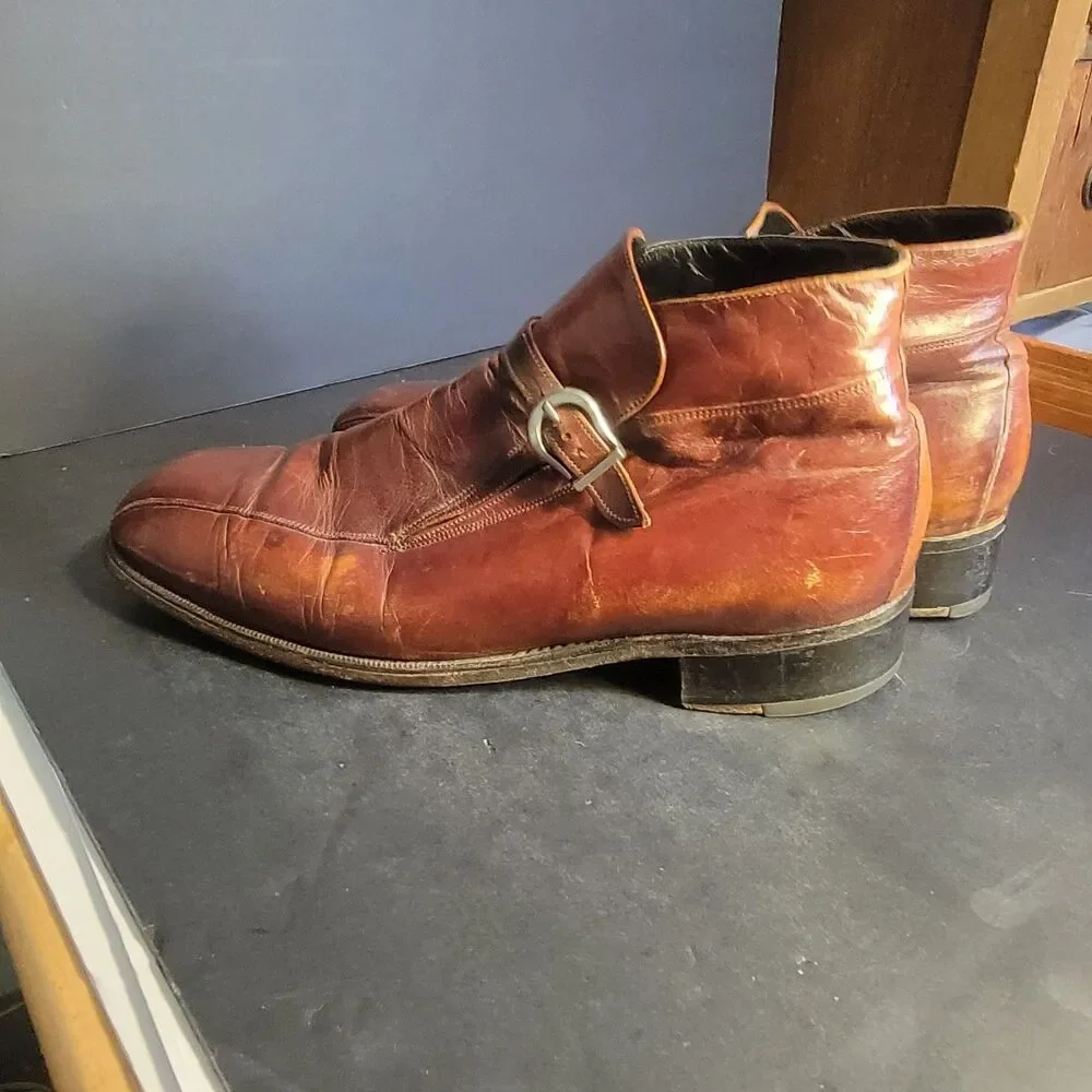 Men's Brown Leather Florsheim Shoes with Buckle - US 8.5 D